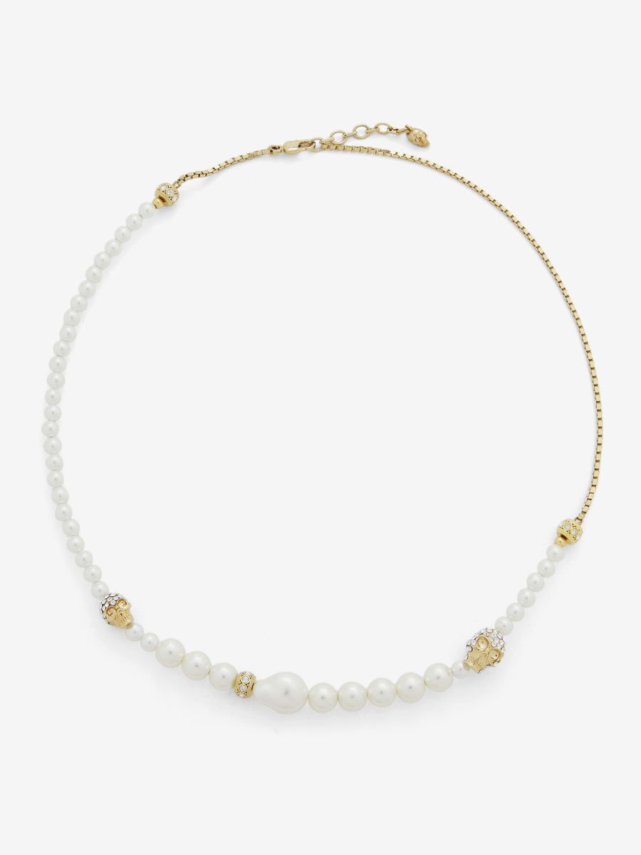 ALEXANDER MCQUEEN - Skull and Pearl Necklace - Item 836484J161P1953